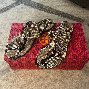Tory Burch Miller Sandals  snake skin size 6.5